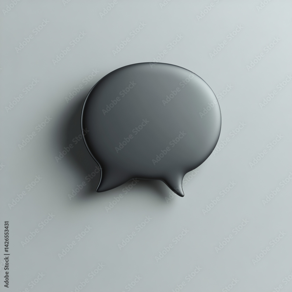 A sleek 3D gray speech bubble icon on a light grey background, perfect for UI/UX designs. Minimalistic, high-resolution, and professionally rendered with soft shadows and sharp focus. Ideal for apps, A sleek 3D gray speech bubble icon on a light grey background, perfect for UI/UX designs. Minimalistic, high-resolution, and professionally rendered with soft shadows and sharp focus. Ideal for apps,