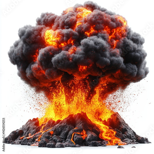 Wallpaper Mural Volcanic Eruption Illustration Isolated on White Torontodigital.ca