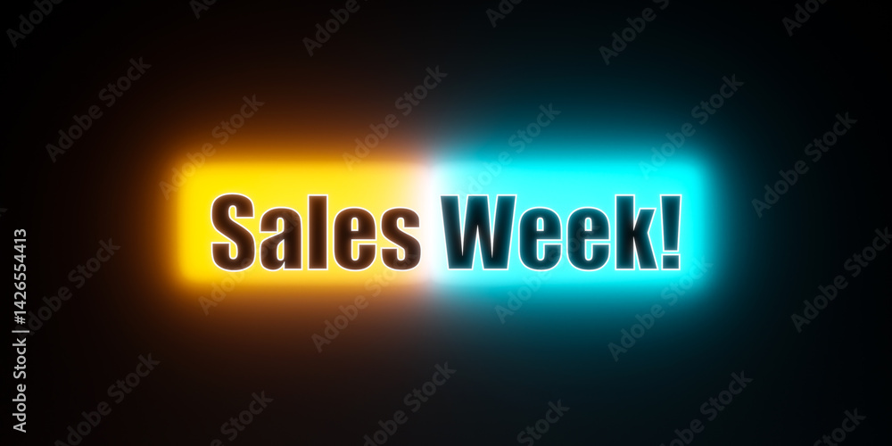 Sales Week! Colored glowing banner with the illuminated text, Sales Week. Shoping, marketing, retail sotre, advertising, commercial activity. Sales Week! Colored glowing banner with the illuminated text, Sales Week. Shoping, marketing, retail sotre, advertising, commercial activity.