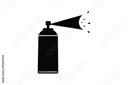 Spray paint icon silhouette on white background