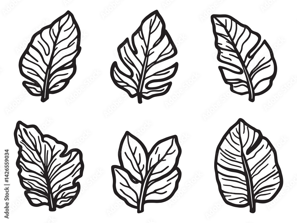 Banana leaf line art minimalist botanical drawing nature wall decor Banana leaf line art minimalist botanical drawing nature wall decor