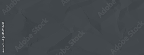 Dark gray background with a textured, crumpled paper style. The gray background adds depth with its subtle folds and shadows. Minimal crumple paper texture vector background