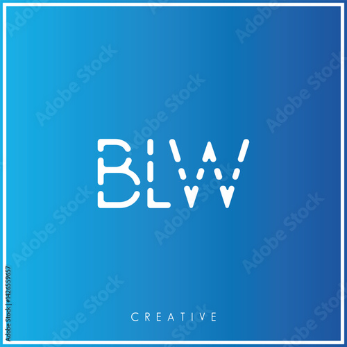 BLW Creative Minimal monogram and logo. Elegant leaves. Modern design. Premium Vector latter logo design. Creative Logo. Vector Illustration logo. letters Logo. Brand Identity  Logo.  Company Logo.
