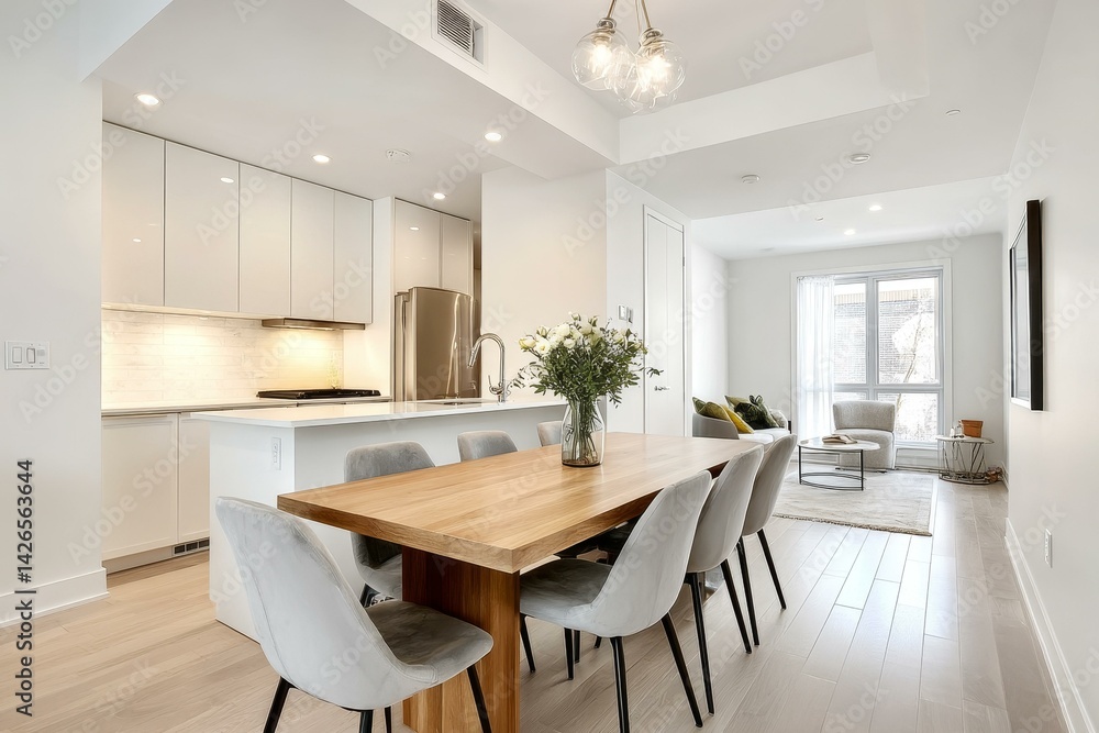 custom made wallpaper toronto digitalModern Open-Plan Kitchen and Dining Area Design