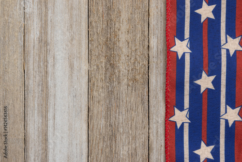 Obraz na płótnie Retro USA red, white and blue stars on wood American background w salonie