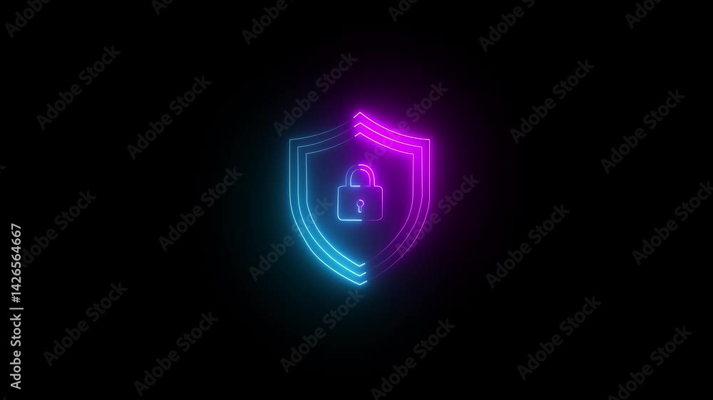 Digital lock in modern world concept. pink and cyan color Digital Marketing content planning advertising strategy concept. on black background.. Digital lock in modern world concept. pink and cyan color Digital Marketing content planning advertising strategy concept. on black background..
