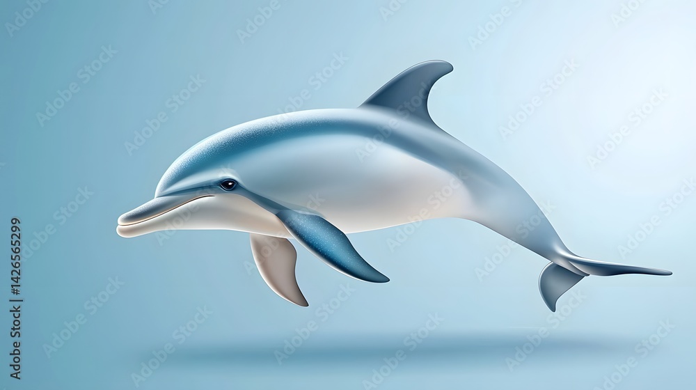 Leaping dolphin in the open ocean Leaping dolphin in the open ocean
