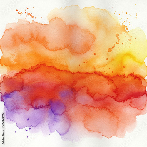 Abstract colorful watercolor painting
