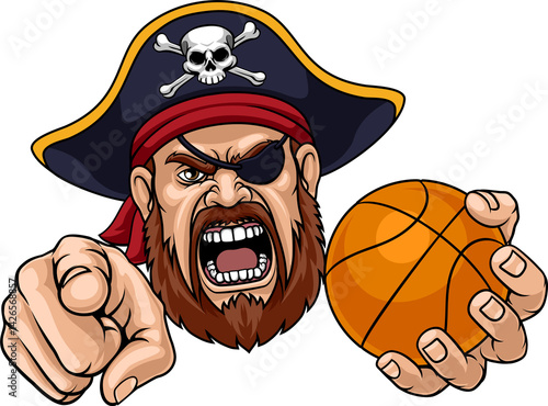 Pirate Basketball Ball Spor...