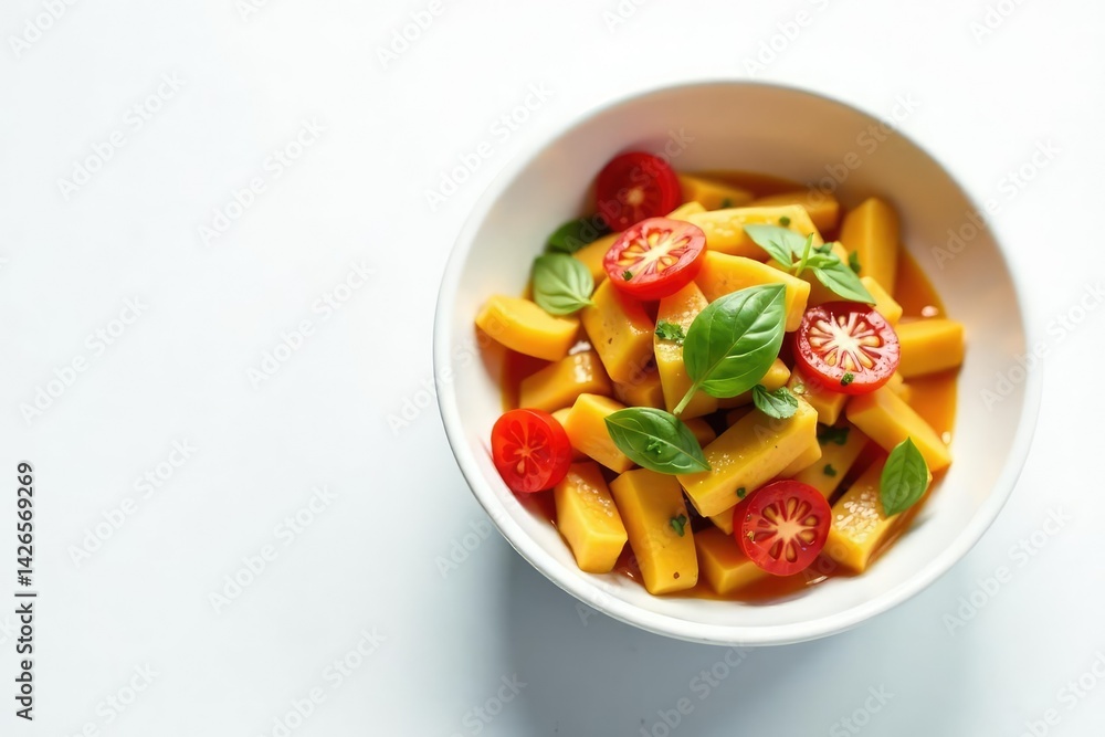 Empty bowl and untouched meal on white background , clean, determination Empty bowl and untouched meal on white background , clean, determination