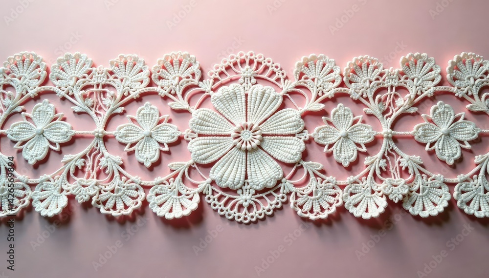 Obraz premium Intricate floral lace doily, delicate texture , mesh, napkin