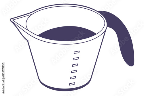 Elegant Line Drawing Vector of Measuring Cup