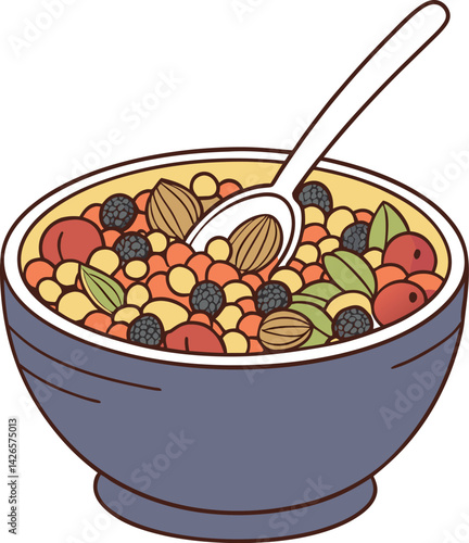 Healthy Snack Mix Vector Quinoa Pops with Nuts & Dried Fruits