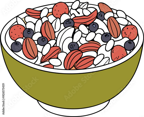Healthy Snack Mix Vector Quinoa Pops with Nuts & Dried Fruits