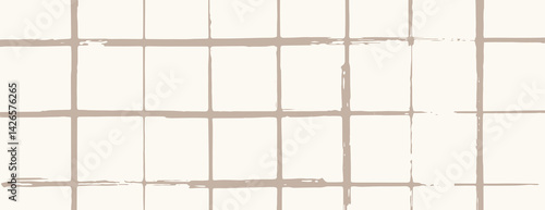 Wallpaper Mural Beige grid background with a beige and cream color scheme. The background features a textured, hand-drawn grid pattern. Grid pattern background vector. Beige background. Torontodigital.ca