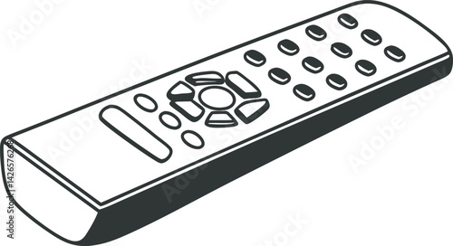 TV Remote Control Vector Isolated on White Background
