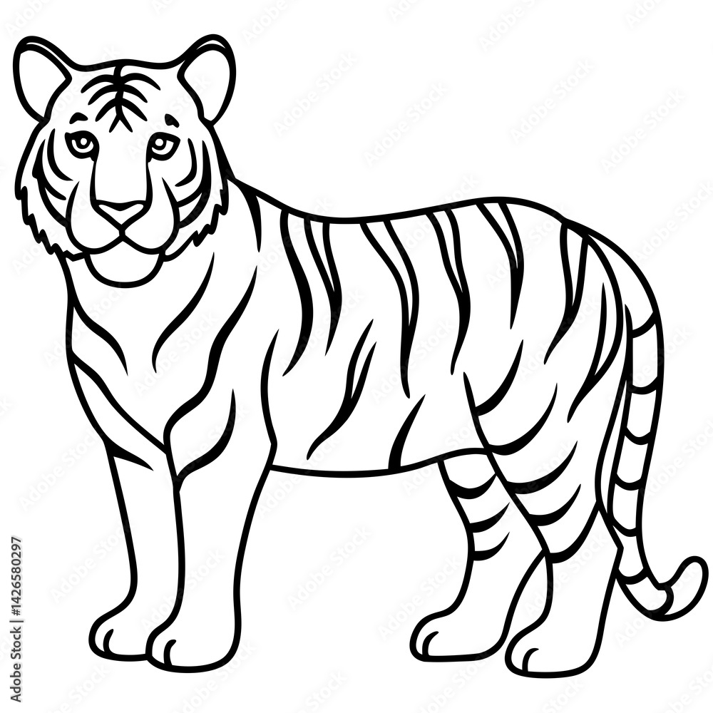 Fototapeta premium Majestic Tiger Outline