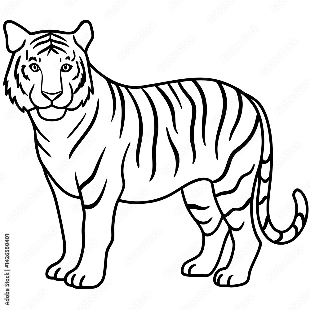 Fototapeta premium Majestic Tiger Outline