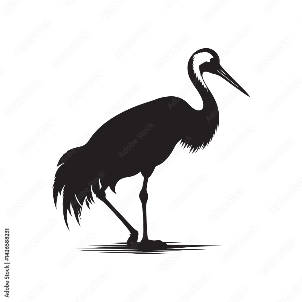 Fototapeta premium Whooping crane minimal Vector - Whooping crane Illustration of Whooping crane - Minimal Whooping crane Silhouette.
