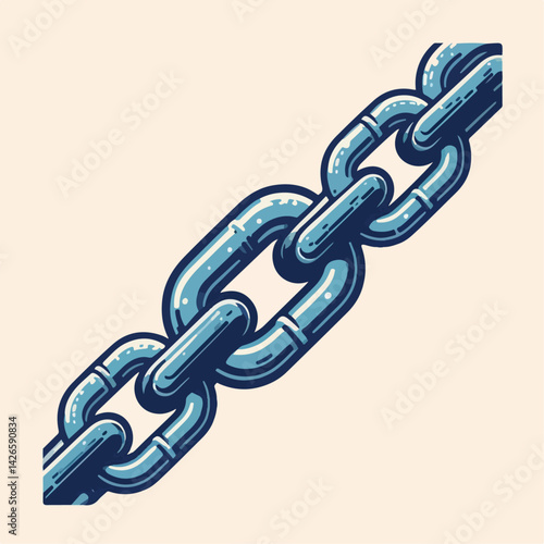 chain links on blue background