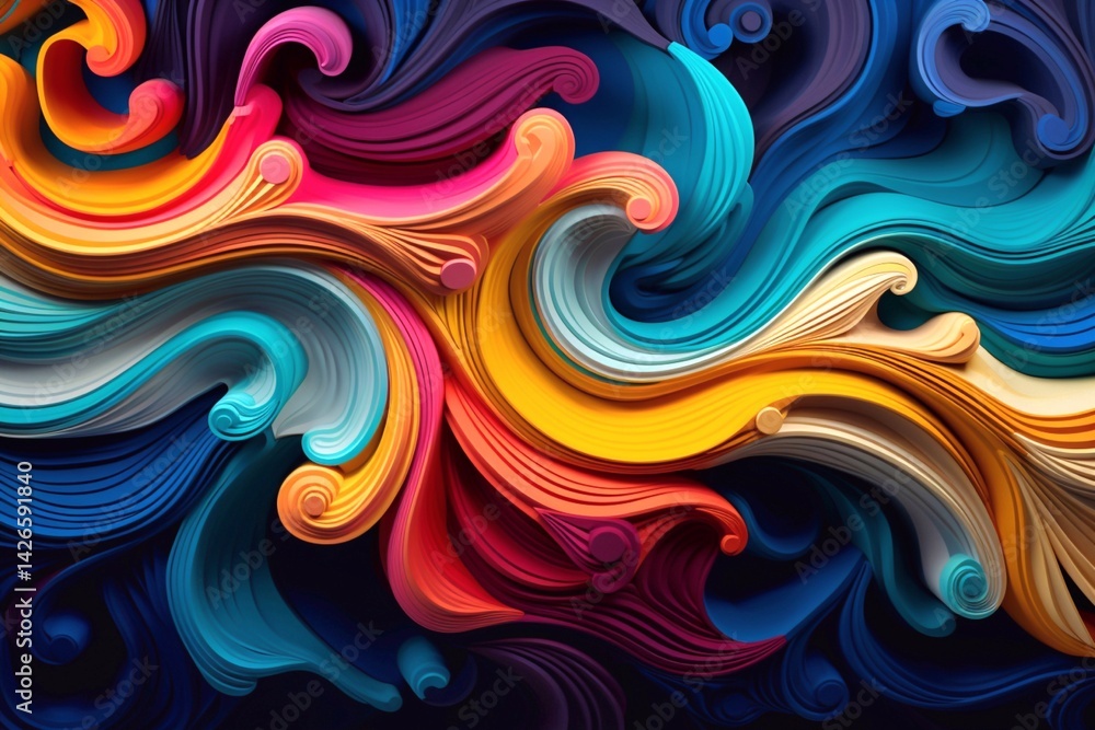Abstract coloring background of the gradient with visual wave,twirl and lighting effects. Generative AI Abstract coloring background of the gradient with visual wave,twirl and lighting effects. Generative AI