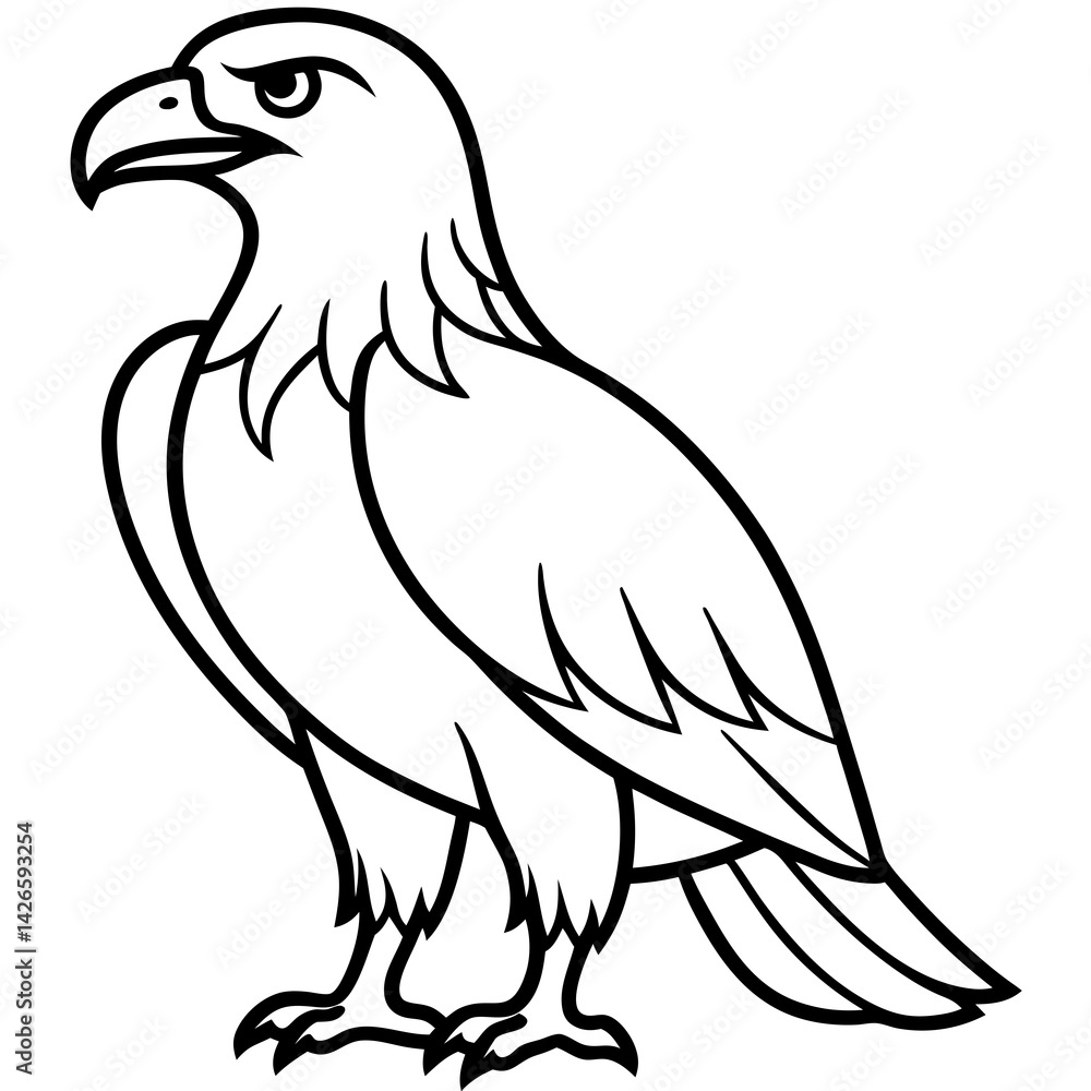 Fototapeta premium Minimalist Eagle Line Art Vector