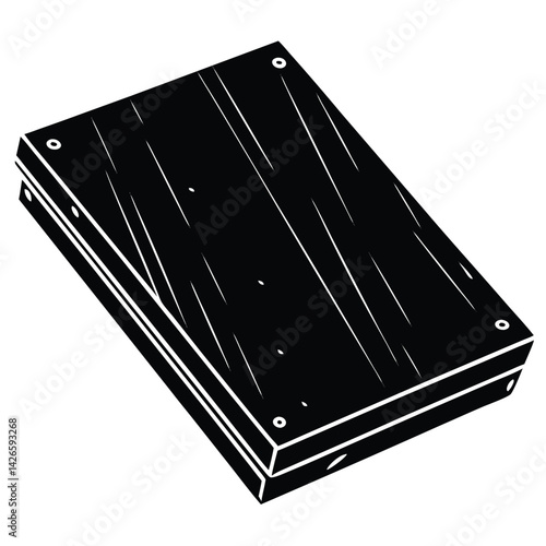 isolated Black vector plywood board WIith White Background