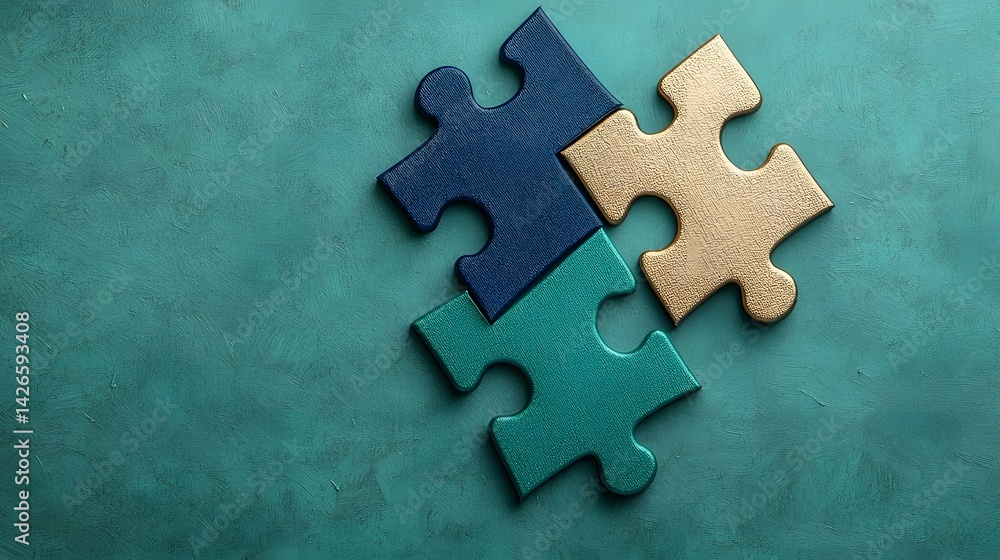 Fototapeta premium Puzzle pieces coming together in a conceptual image