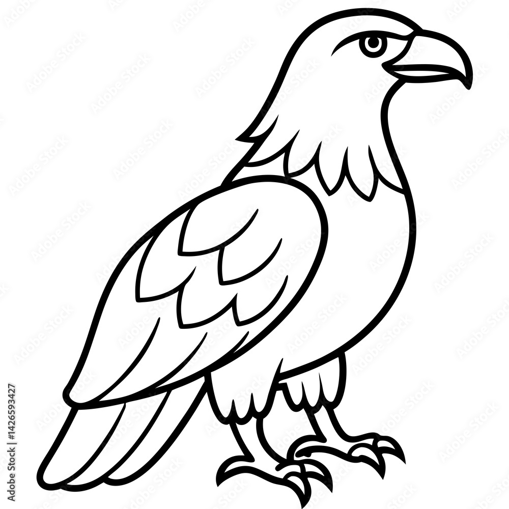 Fototapeta premium Minimalist Eagle Line Art Vector