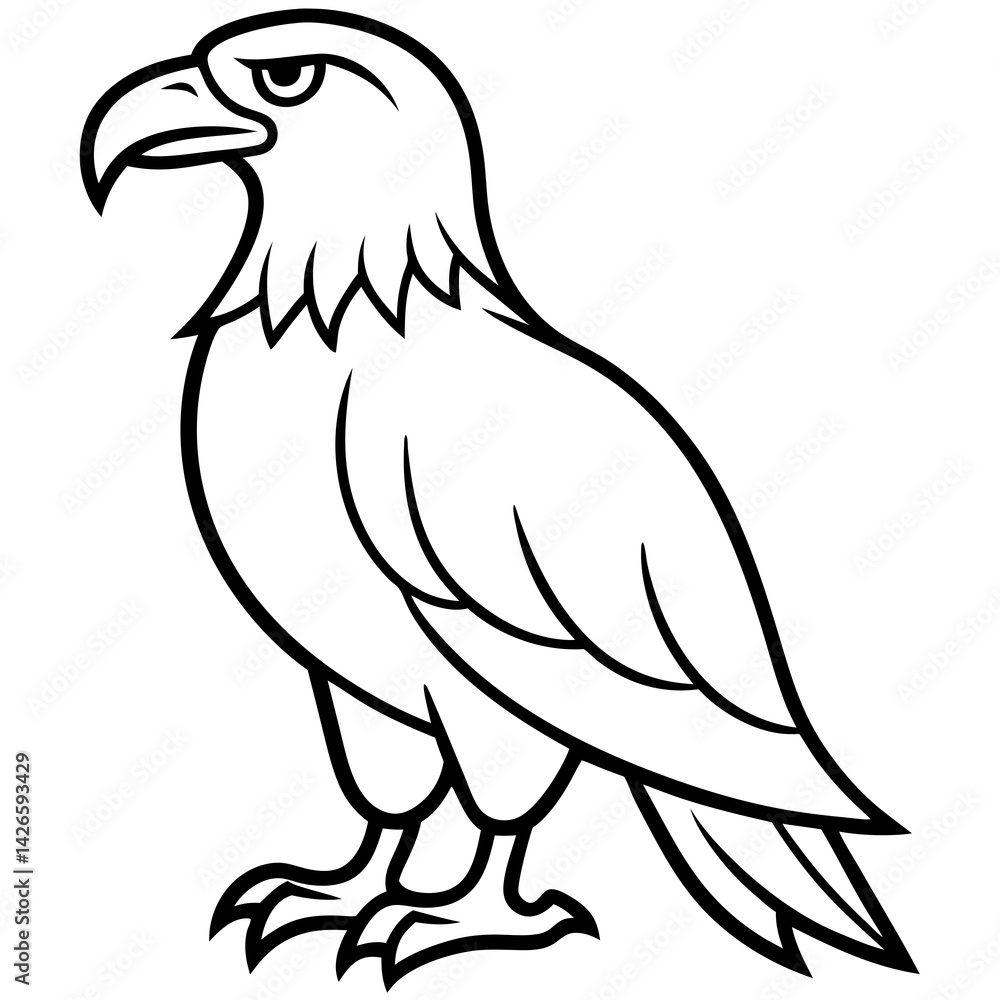 Obraz premium Minimalist Eagle Line Art Vector