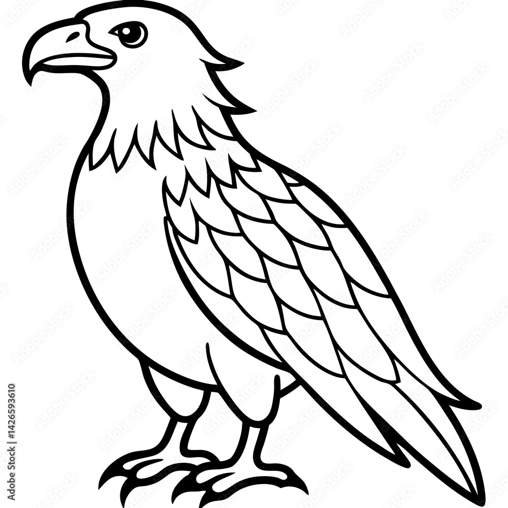 Fototapeta premium Minimalist Eagle Line Art Vector