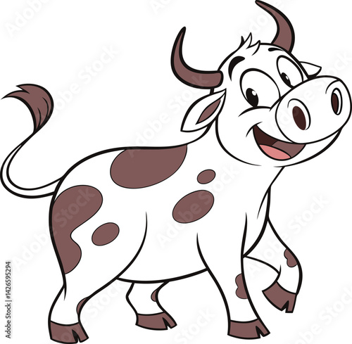 cow cartoon isolated on white