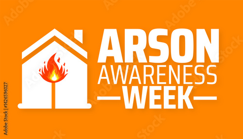 Arson Awareness Week background banner or poster design template. observed every year in May. Holiday concept. Use to any Template, card, poster, placard, template.