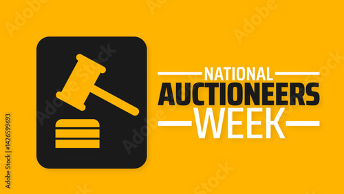 National Auctioneers Week background banner or poster design template. observed every year in May. Holiday concept. Use to any Template, card, poster, placard, template.