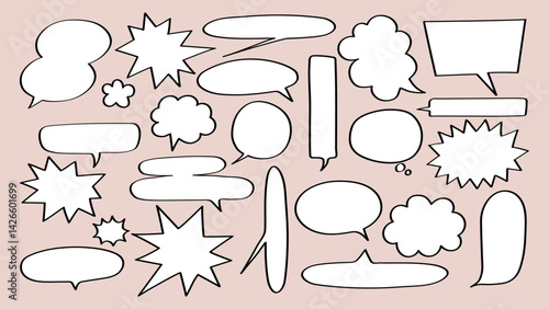 Collection of speech bubbles in various shapes and sizes. Speech bubbles for comics, speech bubbles for dialogue, and speech bubbles for design. Message illustration vector.