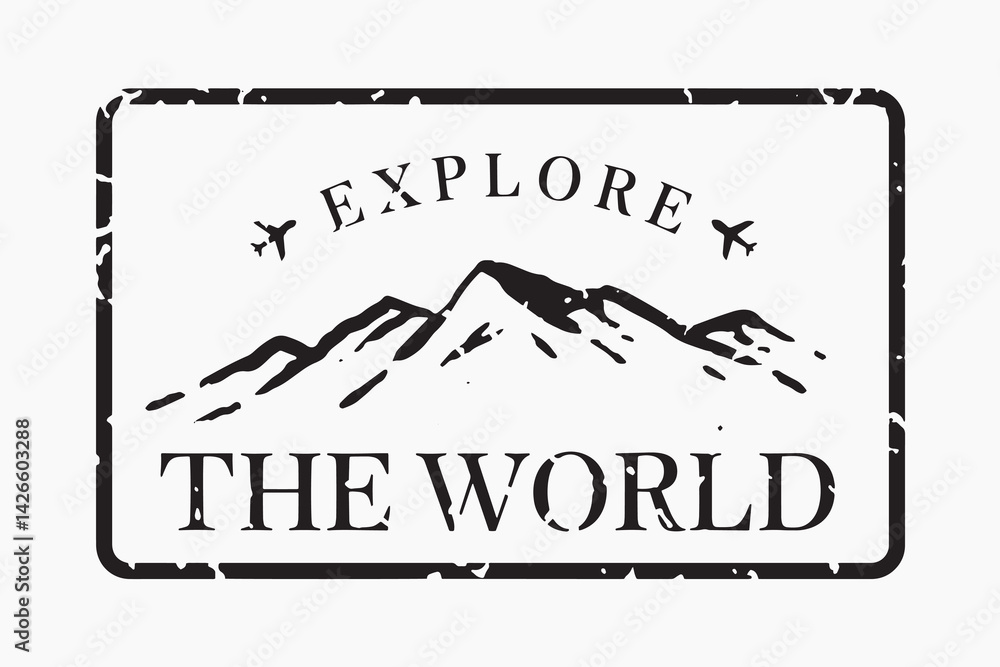 Adventure awaits beyond mountains, element vector