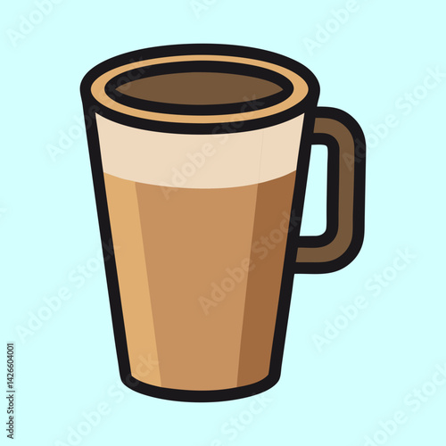 A Delicious Cup of Cafe Latte Coffee Drink in a Tall Mug