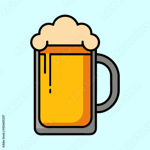 A Frothy Mug of Beer A Refreshing Beverage for Relaxation and Social Gatherings