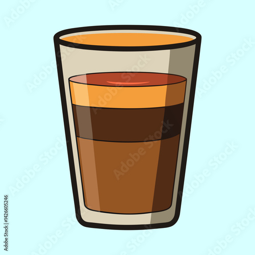 A Delicious Layered Coffee Drink in a Glass a Refreshing Beverage Perfect for a Cafe or Coffee Shop