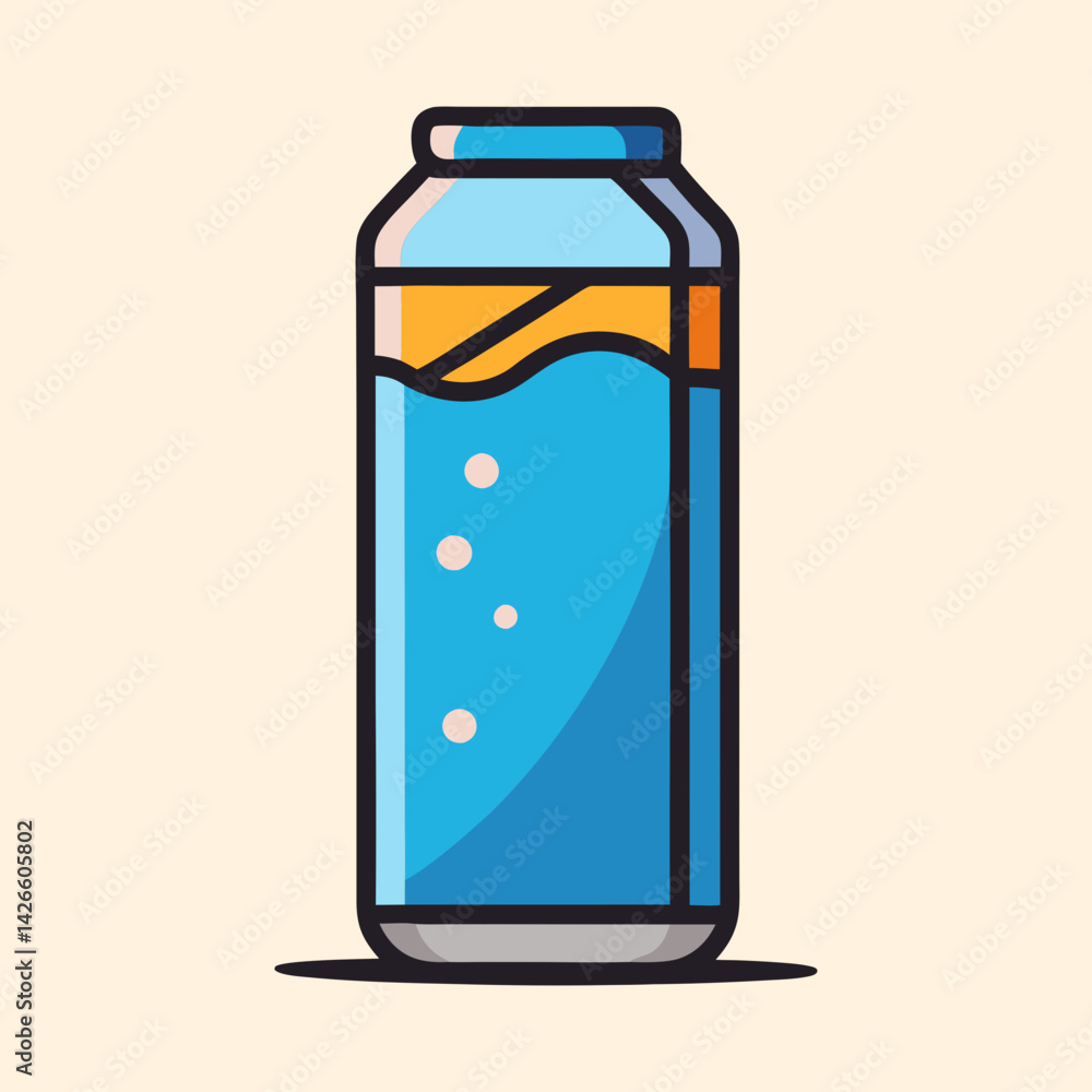 Stylized Drink in a Transparent Container With a Blue and Orange Gradient Stylized Drink in a Transparent Container With a Blue and Orange Gradient