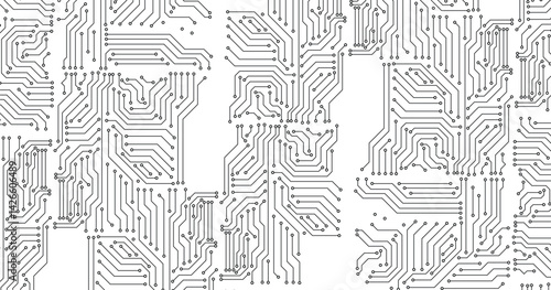 Electronic circuit board close up. Motherboard digital chip. High-tech technology background. 