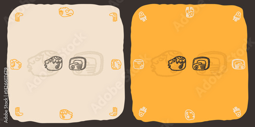 Maya Mayan Ancient illustration clipart rough vintage old style