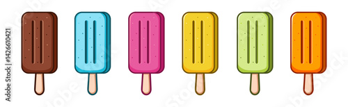 Ice Cream Illustration With Various Flavors