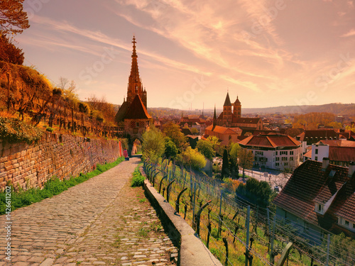 The view to two old churches of Esslingen,Germany