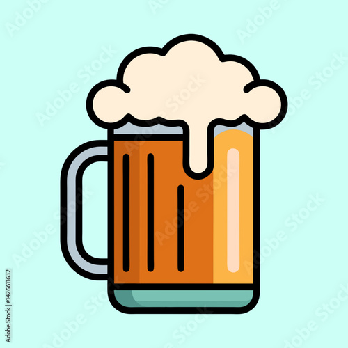 A Frothy Mug of Beer A Refreshing Beverage for Celebration and Relaxation