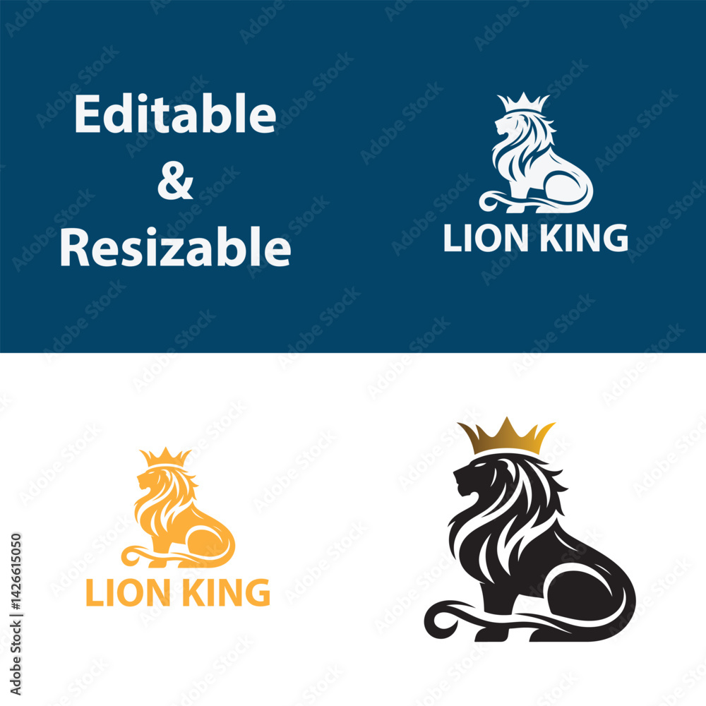Obraz premium Lion King Logo. Iconic Logo Design. King Lion