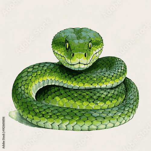 Serpentine wash boa constrictor isolated watercolor vector illustration svg 