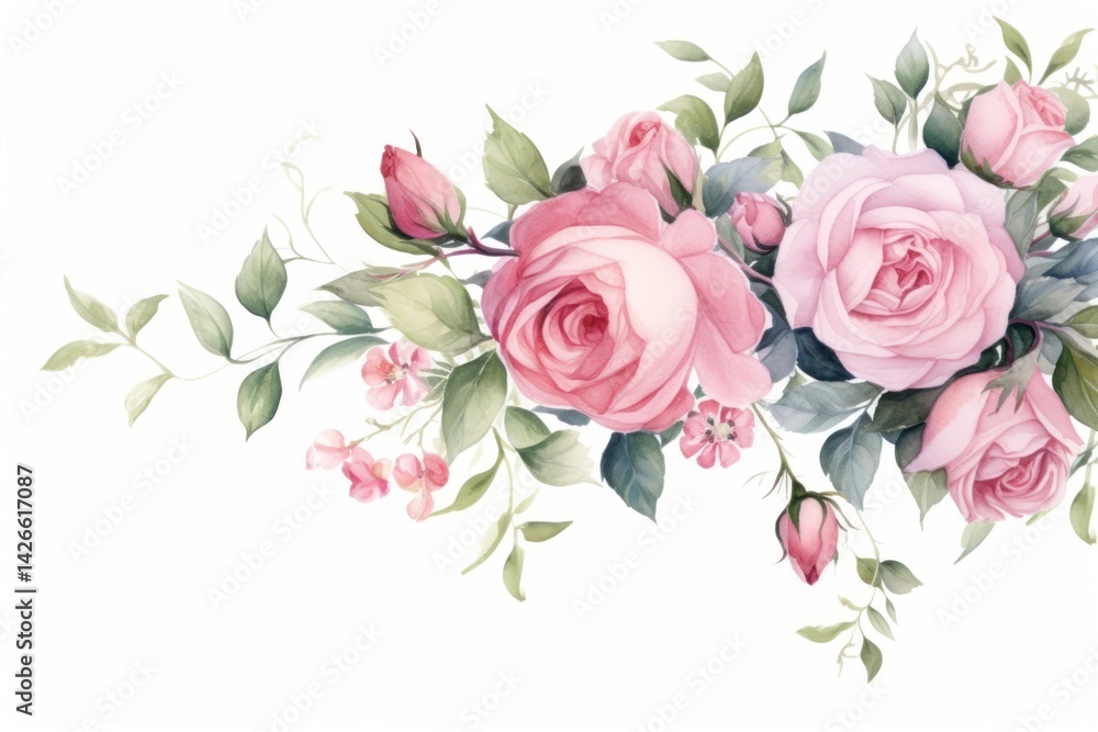 Rose bouquet border pattern flower plant. Rose bouquet border pattern flower plant.