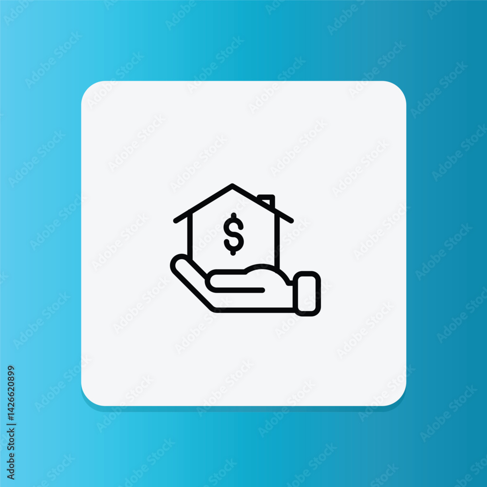 A house and coin, representing home purchase or real estate investing. A house and coin, representing home purchase or real estate investing.