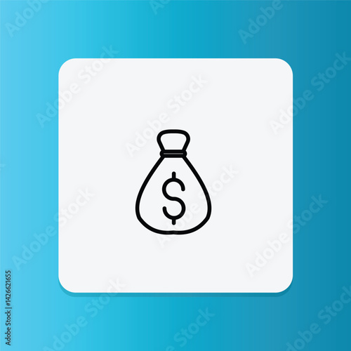 A money bag representing wealth, income or savings.